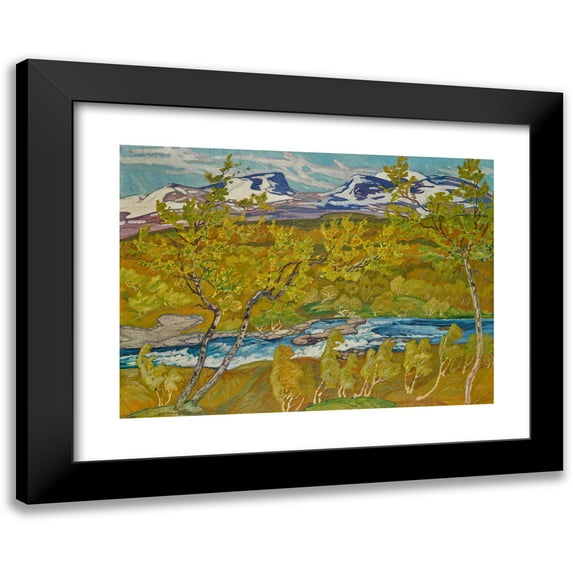 Helmer Osslund 18x14 Black Modern Framed Museum Art Print Titled - The Lapporten Valley, Lapland