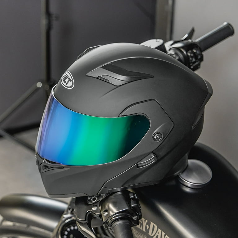 Sleek motorcycle helmets top