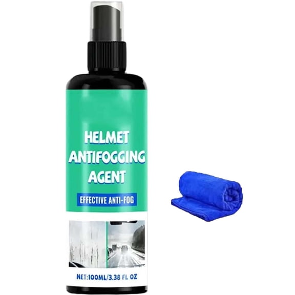 Helmet Anti-Fogging Agent 3.38fl oz, Car Glass & Helmet Visor Defogger Spray for Streak-Free Clear Vision, All-Weather Anti-Fog Care