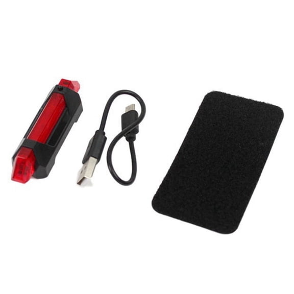 Helmet Bicycle Signal Lamp Waterproof Rear Tail Lamp LED USB Style Rechargeable Cycling Portable Detachable Lamp, B-Red