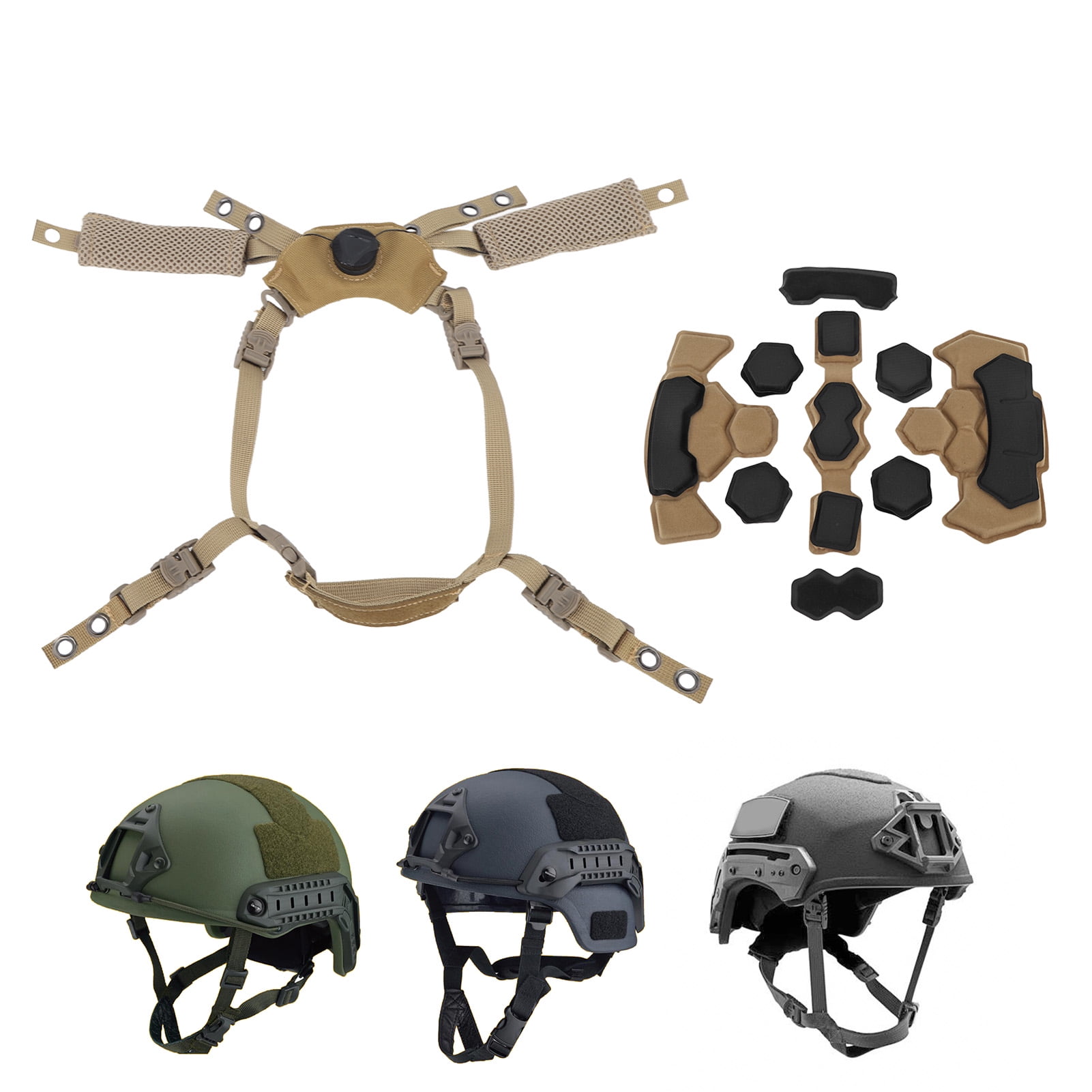 Helmet Chin Strap And Helmet Pads, Helmet Internal Sponge Padding Kit