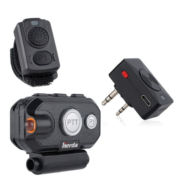 Helmet Headset with Torch and Handlebar PTT Controller - with K1 Radio Bluetooth Adapter