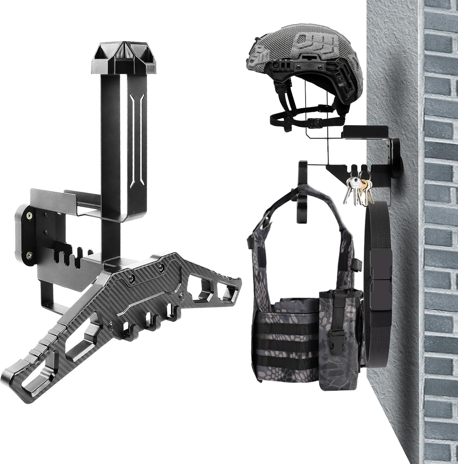 Helmet Holder Wall Mount, Heavy-Duty Tactical Gear Rack with Texture ...