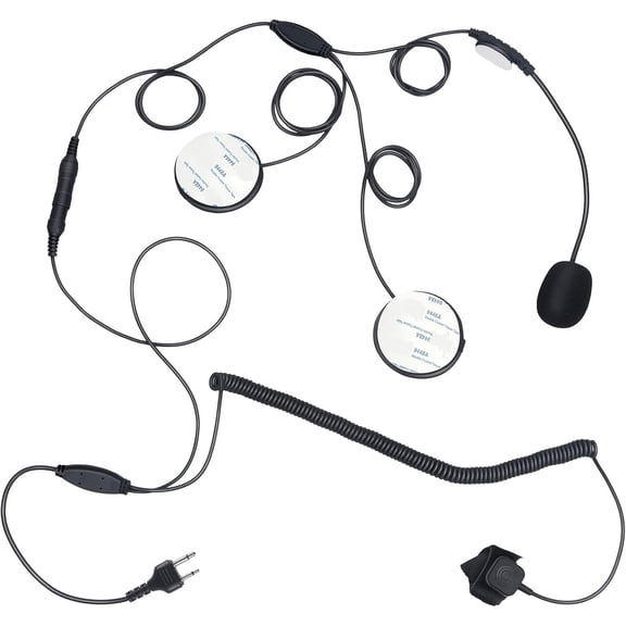 Helmet Kit Ptt Mic Intercom Earpiece Walkie Talkie 2-Way Communication Closed Full Half Face Headset with Boom Mic and Speaker Compatible with GXT LXT 2 Pin Radios