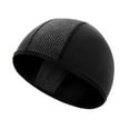 thumbnail image 1 of Helmet Liner Cap, Moisture Wicking Breathable Mesh Beanie for Men, Quick Dry Skull Cap for Cycling, Running, Motorcycle Under Helmet, Sports Headwear Sweat Control Black, 1 of 3