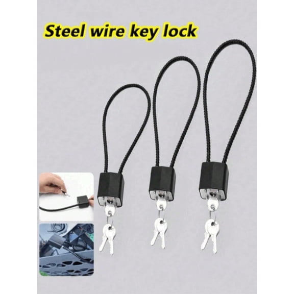 Helmet Lock Luggage Lock Soft Steel Wire Cable Lock Electric Bike Cabinet Anti Theft Rust Waterproof Random Rope 20cm
