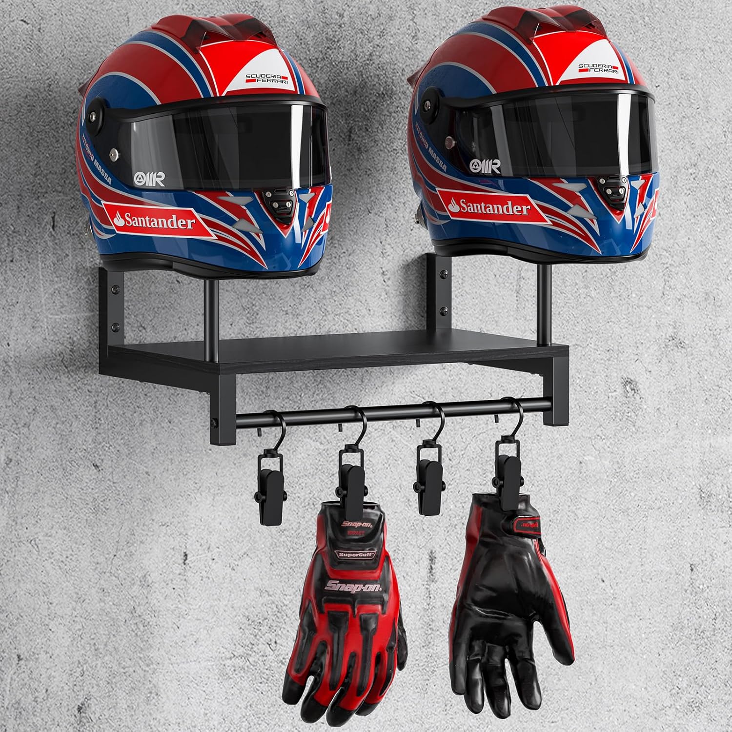 Image showcasing Helmet Rack Wall Mount, Motorcycle Helmet Holder Plate Rack Display ...