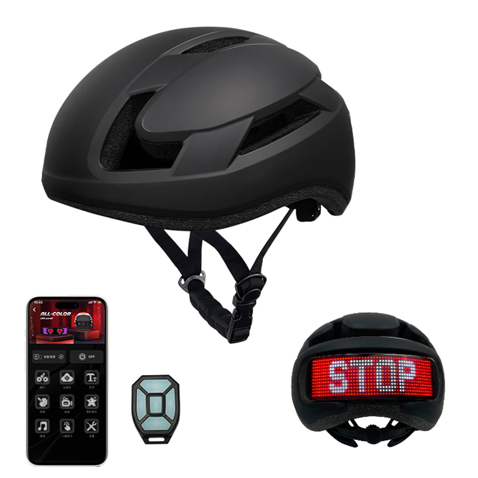 Speedometer Remote Helmet Smart LED Riding Helmet With Signal Light Speedometer Remote ...
