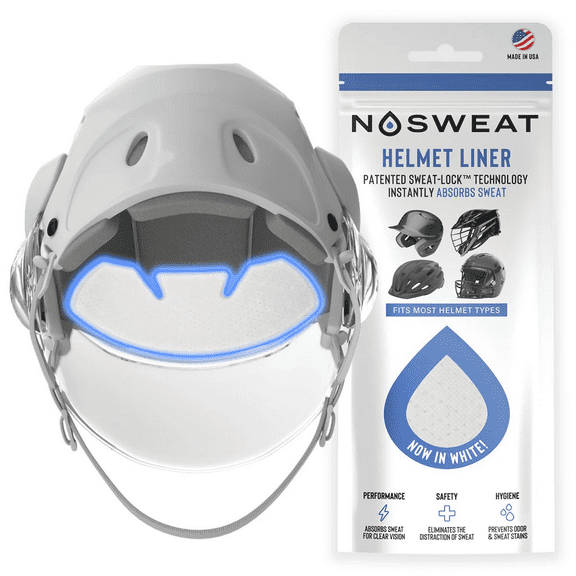 Helmet Sweatband Liner for All Helmet Types - Patented Sweat Liner Technology by NoSweat - 3 Pack