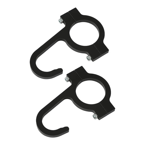 Helmet and Steering Wheel Hooks, Black - 2 Pack