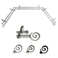thumbnail image 1 of Helmut 13/16" Bay Window Double Curtain Rod 20"-36", 38"-72" - Satin Nickel, 1 of 1
