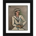 thumbnail image 1 of Helmut Kolle 15x18 Black Ornate Wood Framed Double Matted Museum Art Print Titled - Sailor (1928-1930), 1 of 5