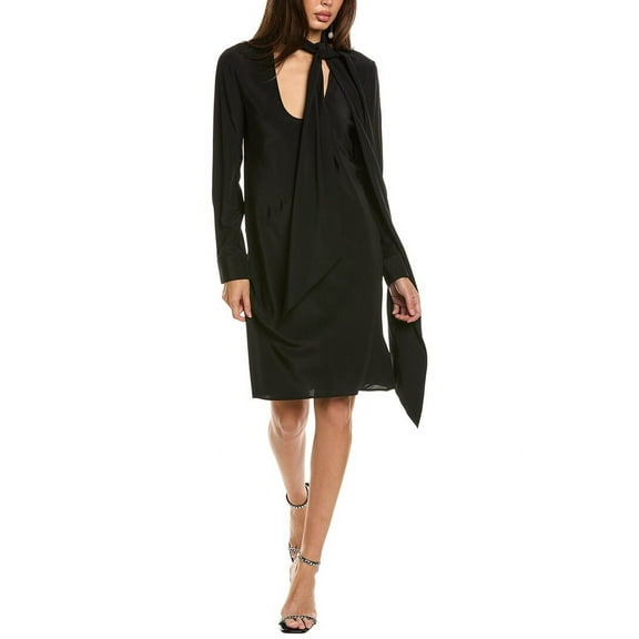 Helmut Lang Womens Opaque Drapey Silk Cocktail And Party Dress