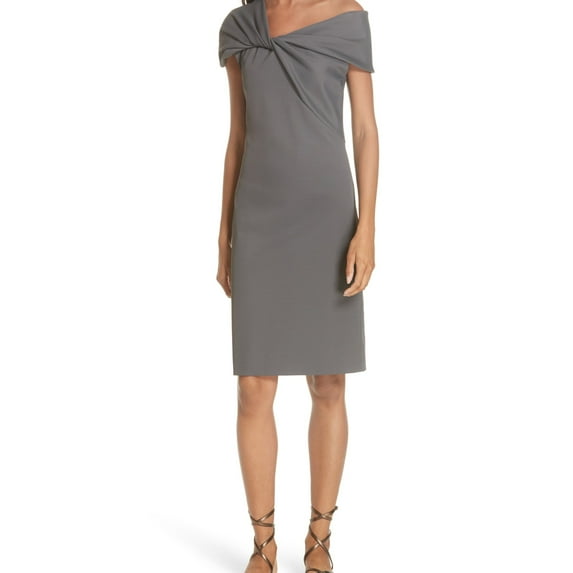 Helmut Lang Womens Twist Rib Sheath Dress, Grey, Small
