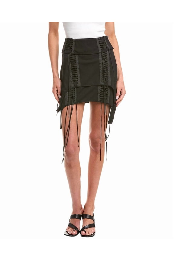 womens Aviator Skirt, 2, Black