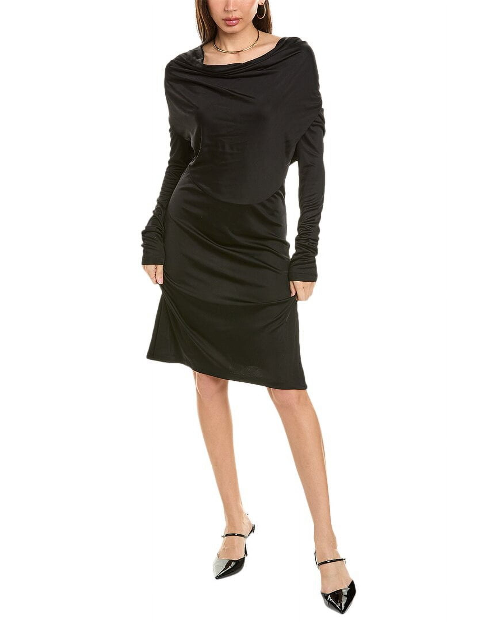 women's black and cream dress Polka Dot Puff Sleeve Floaty Maxi Length:28 This unique design element meta-DateField Polo Knit Dress