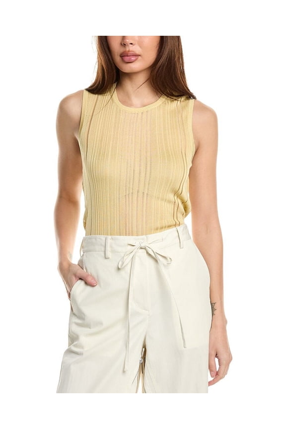 womens Open Back Top, s, Yellow