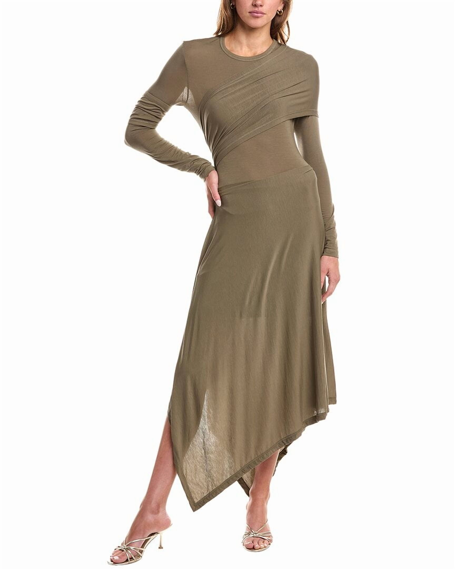 helmut lang green dress Anabelle Halter Neck Midi Dress - Green Pink
