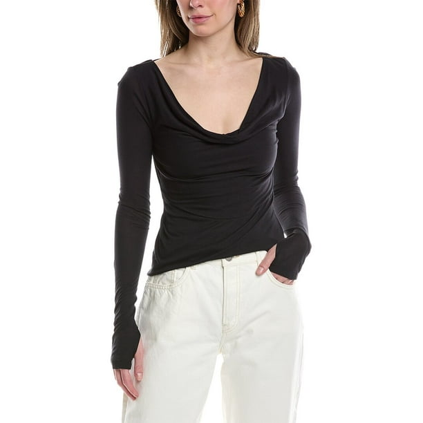 Helmut Lang womens Scala Cowl Top, XXS, Black - Walmart