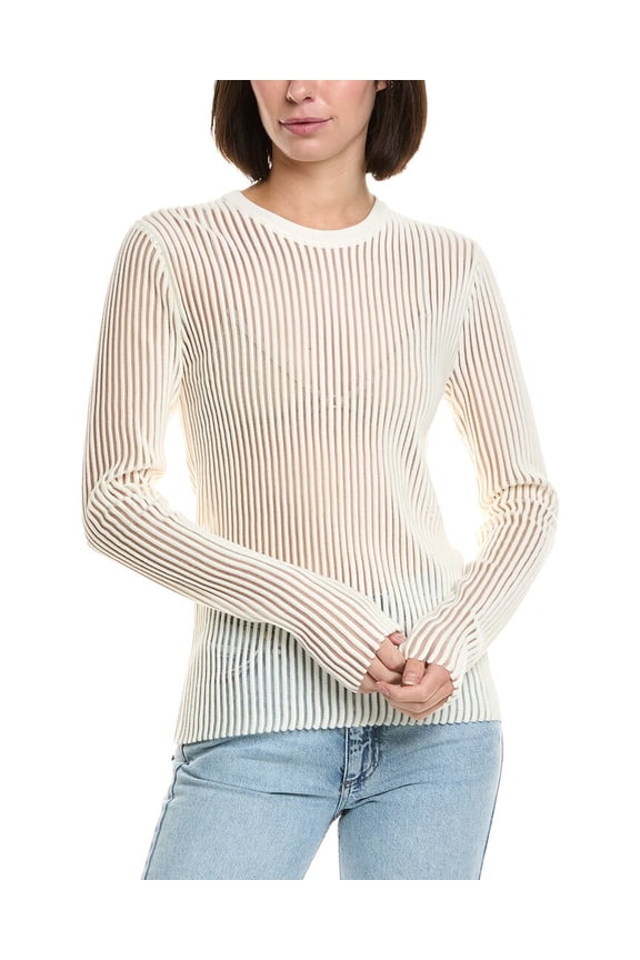 womens Shirt Stripe Top, XXS, Ivory