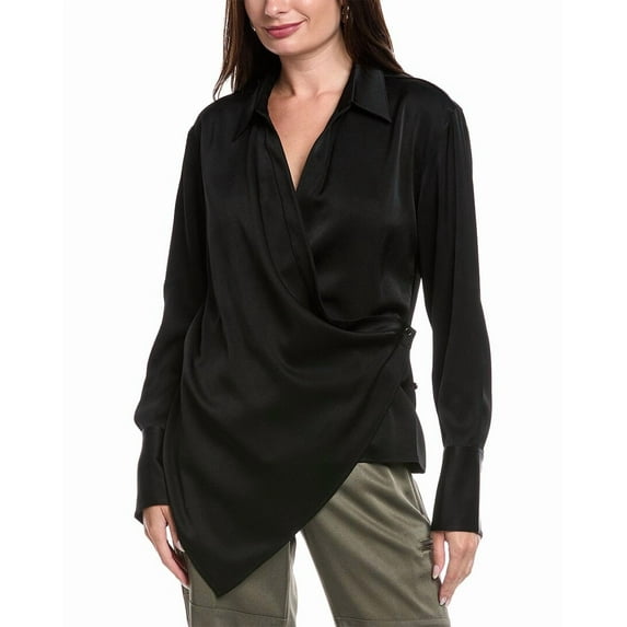 Helmut Lang womens Wrap Relax Shirt, s, Black
