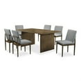 thumbnail image 1 of Heln 7pc Dining Table and Chair Set, Light Gray Fabric, Natural Brown, 1 of 3