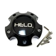 Helo Gloss Black 5-1/4" OD Wheel Center Hub Cap 5 Lug 5x5 (5x127)