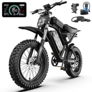 HiKeep 1500W/3000W Peak Off-Road Electric Bike for Adults, 52V 40Ah UL Battery, 20x4 Fat Tire Dirt Ebike, 40MPH E-Mountain Bike, 40-85 Miles Range, UL 2849