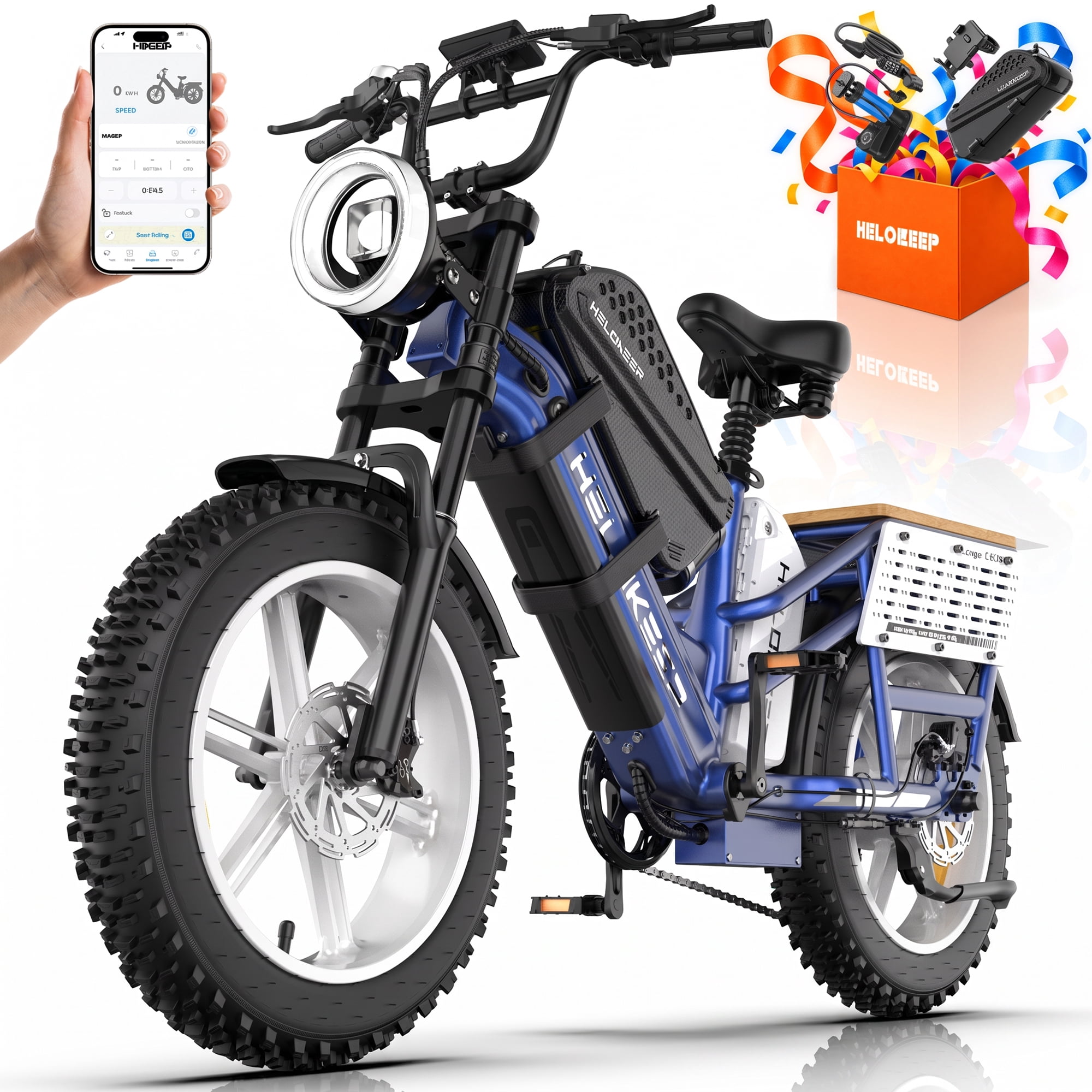 Helokeep 750W Electric Bike for Adults, Class 3 28 MPH, 90-150 Mile ...