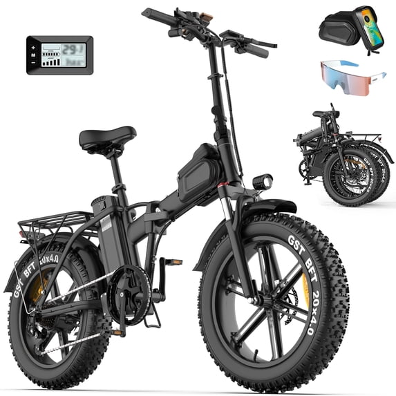 Helokeep CM20 Step-Thru Folding Class 2 Electric Bike for Adults, 20"x4.0 Fat Tire, 750W, 48V 25Ah, UL2849-Certified, 20MPH, Front Suspension, Black