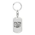 thumbnail image 1 of Help Comes From God Stainless Steel or 18k Gold Premium Swivel Dog Tag Keychain, 1 of 16