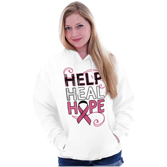 Help Heal Hope Breast Cancer Aware Hoodie Sweatshirt Women Brisco Brands L