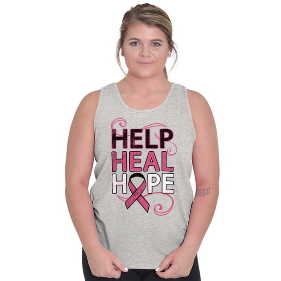Help Heal Hope Breast Cancer Aware Tank Top Tee Shirt Women Brisco Brands S
