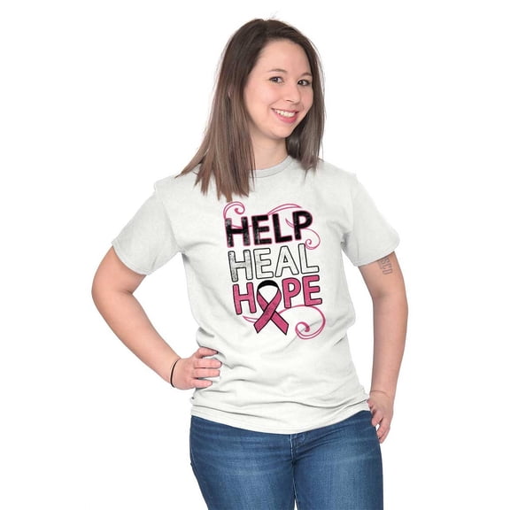 Help Heal Hope Breast Cancer Aware Women's Graphic T Shirt Tees Brisco Brands X