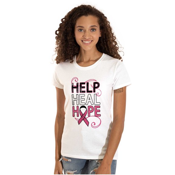 Help Heal Hope Breast Cancer Aware Womens Slim Fit Graphic Tee Brisco Brands S