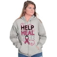 thumbnail image 1 of Help Heal Hope Breast Cancer Aware Womens Plus Size Graphic Zipper Hoodie Brisco Brands 5X, 1 of 5