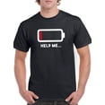 thumbnail image 1 of Help Me, Low Battery T-Shirt Men -GoatDeals Designs, Male Medium, 1 of 4