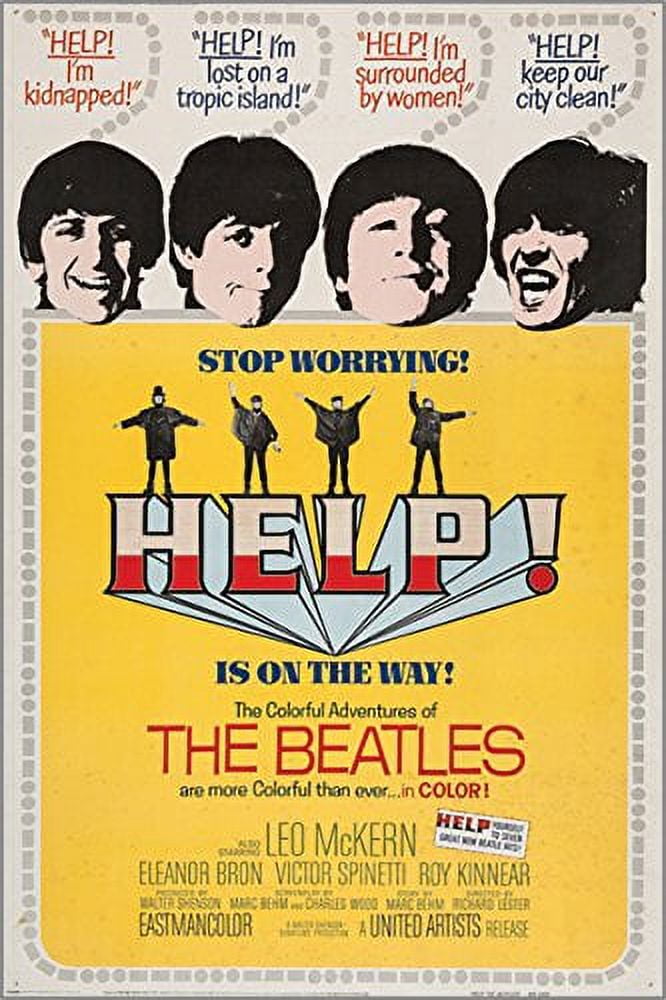 UNEEDYT Help Vintage Movie The Beatles Music 1965 Mccartney Lennon Gem 24" x 0.01" Poster, by HSE USA