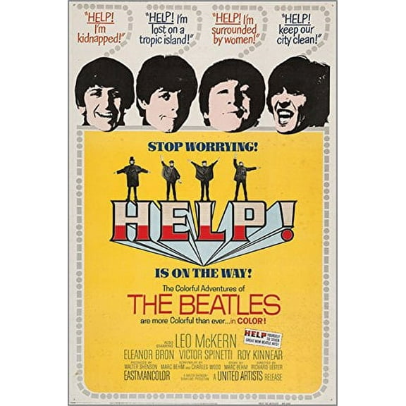 Help Vintage Movie The Beatles Music 1965 Mccartney Lennon Gem 24" x 0.01" Poster, by HSE USA