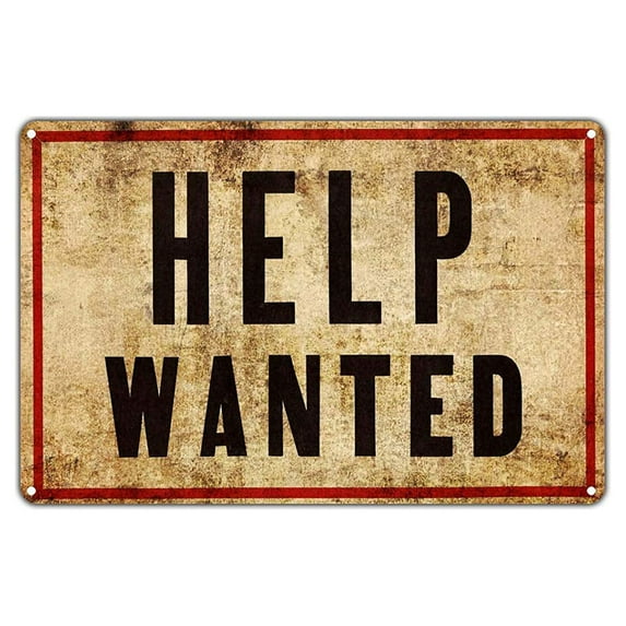 Help Wanted Employment Job Offer Vintage Retro Metal Wall Decor Art Shop Man Cave Bar Aluminum 18"x24" Sign