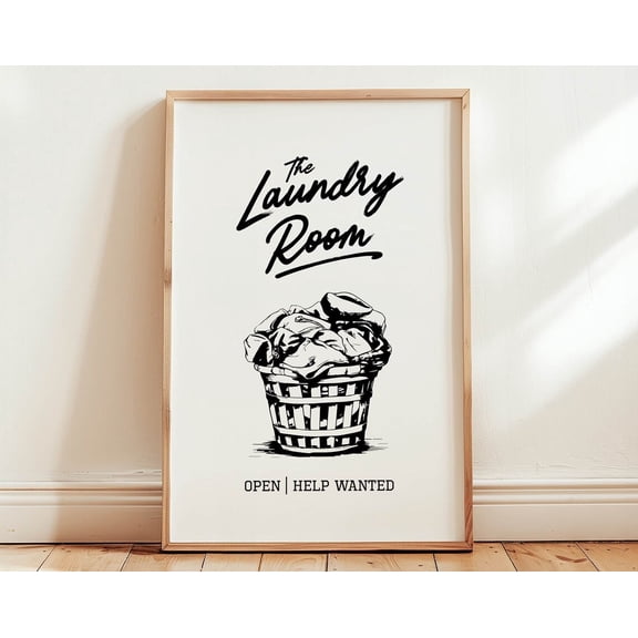 Help Wanted Laundry Print Utility Room Art Laundry Room Wall Decor Fun Laundry Poster Utility Room Sign Wash Room Refresh Wall Art, Modern Wall Decor, 24x36 UNFRAMED