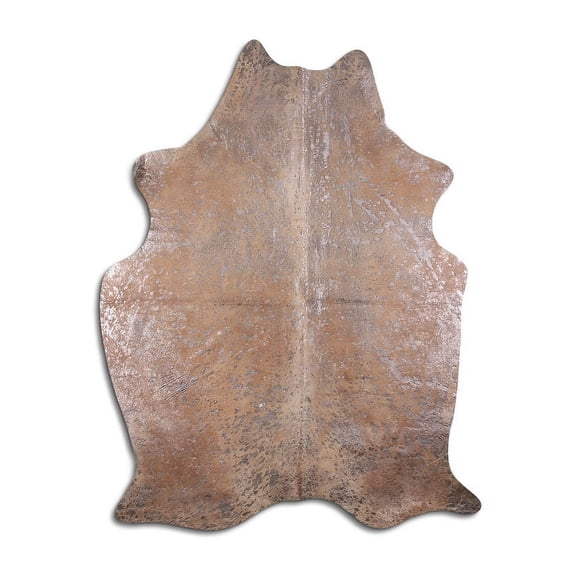 Help cowhide rugs for sale SILVER METALLIC ON BEIGE rug