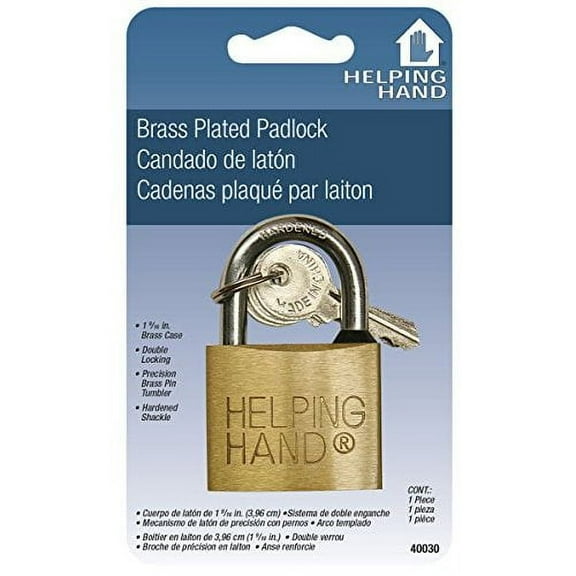 Helping Hand FQ40030 Padlock Solid Brass 1-1/4"