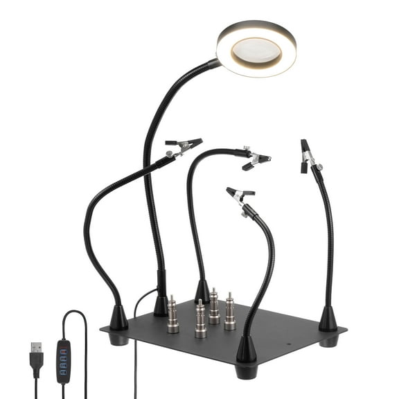 Helping Hands Soldering, Third Hand Soldering Tool PCB Holder Four Arms Helping Hand for Electronics PCB Crafts Repair