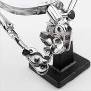 Helping Third Hand Soldering Vise Clamp Holder with 5X Magnifying Lens Glass and Dual Arms