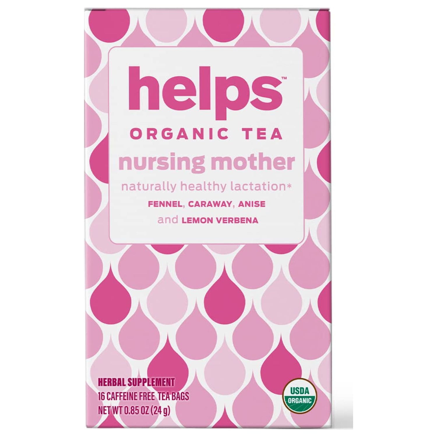 Helps TEA, Helps Mothers Milk, Organic herbal blend of fennel, caraway, anise and lemon verbena