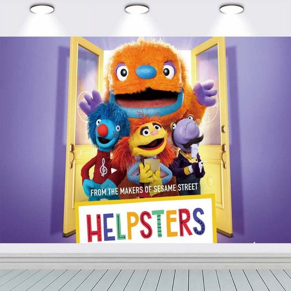 Helpsters Backdrop Background Banner Birthday Party Supplies Taspestry Wall Decor Poster Lover