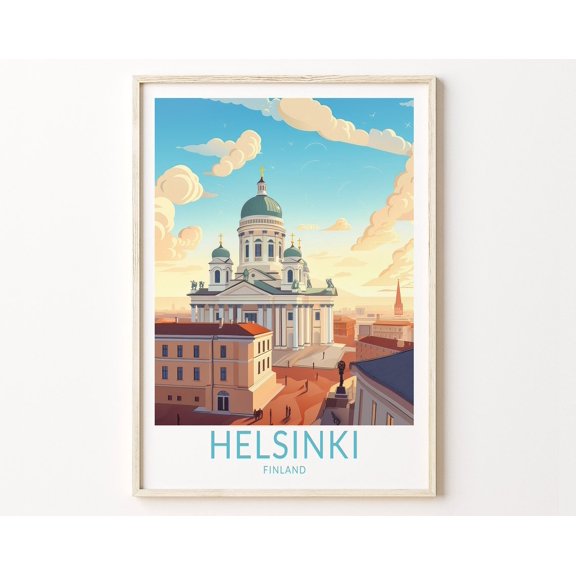 Helsinki Finland Travel Print Wall Art, Helsinki Finland Poster, Helsinki Finland Wall Art, Helsinki Finland Scandinavia Travel Poster Wall Art, Modern Wall Decor, 8x12 UNFRAMED