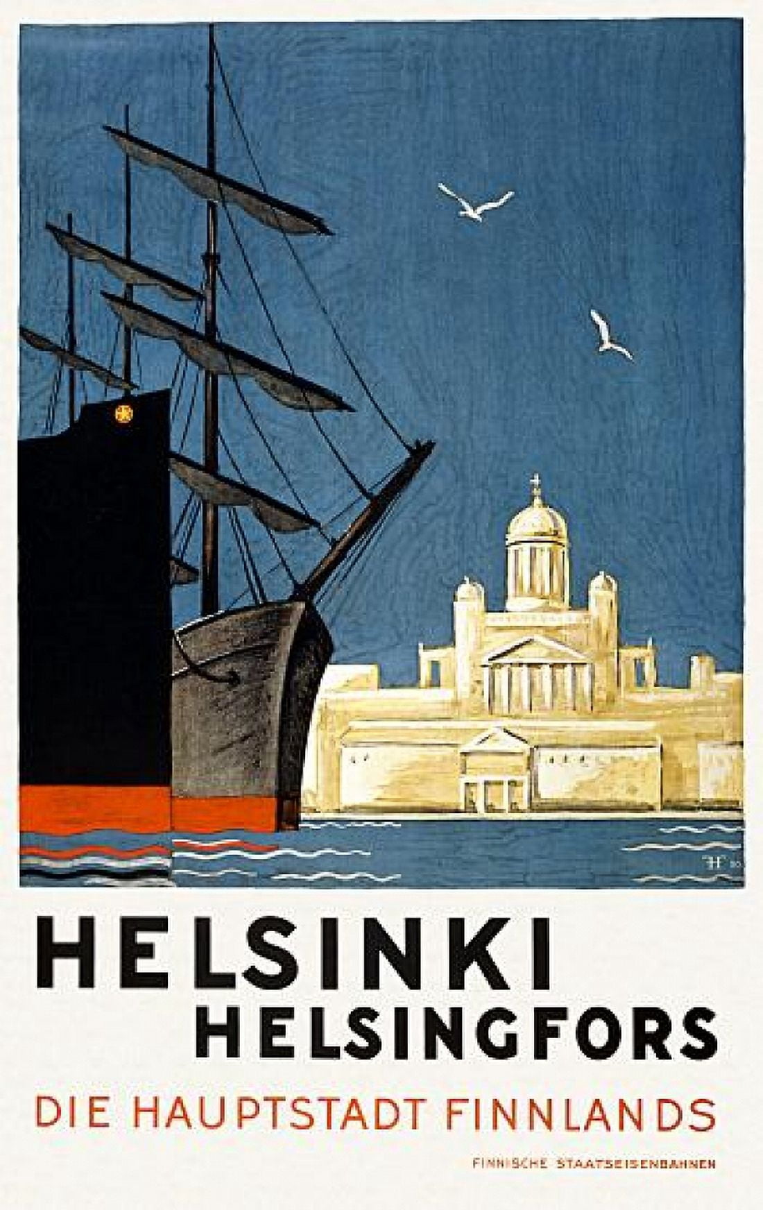 Helsinki Helsingfors Die Hauptstadt Travel Canvas Art - (24 x 36)