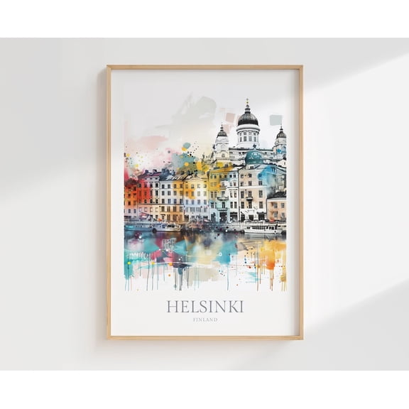 Helsinki Poster Finland Wall Art Home Decor Travel Poster, Unframed Size 12x18